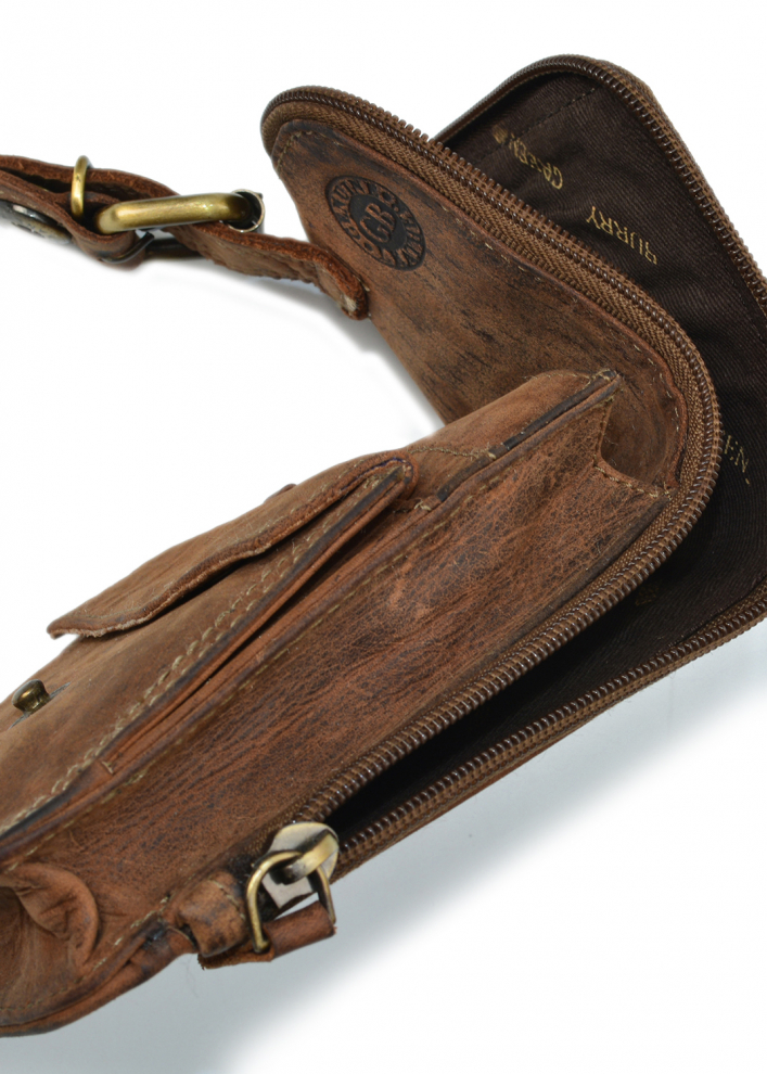 Vintage RV -Gürteltasche Save brown Leder